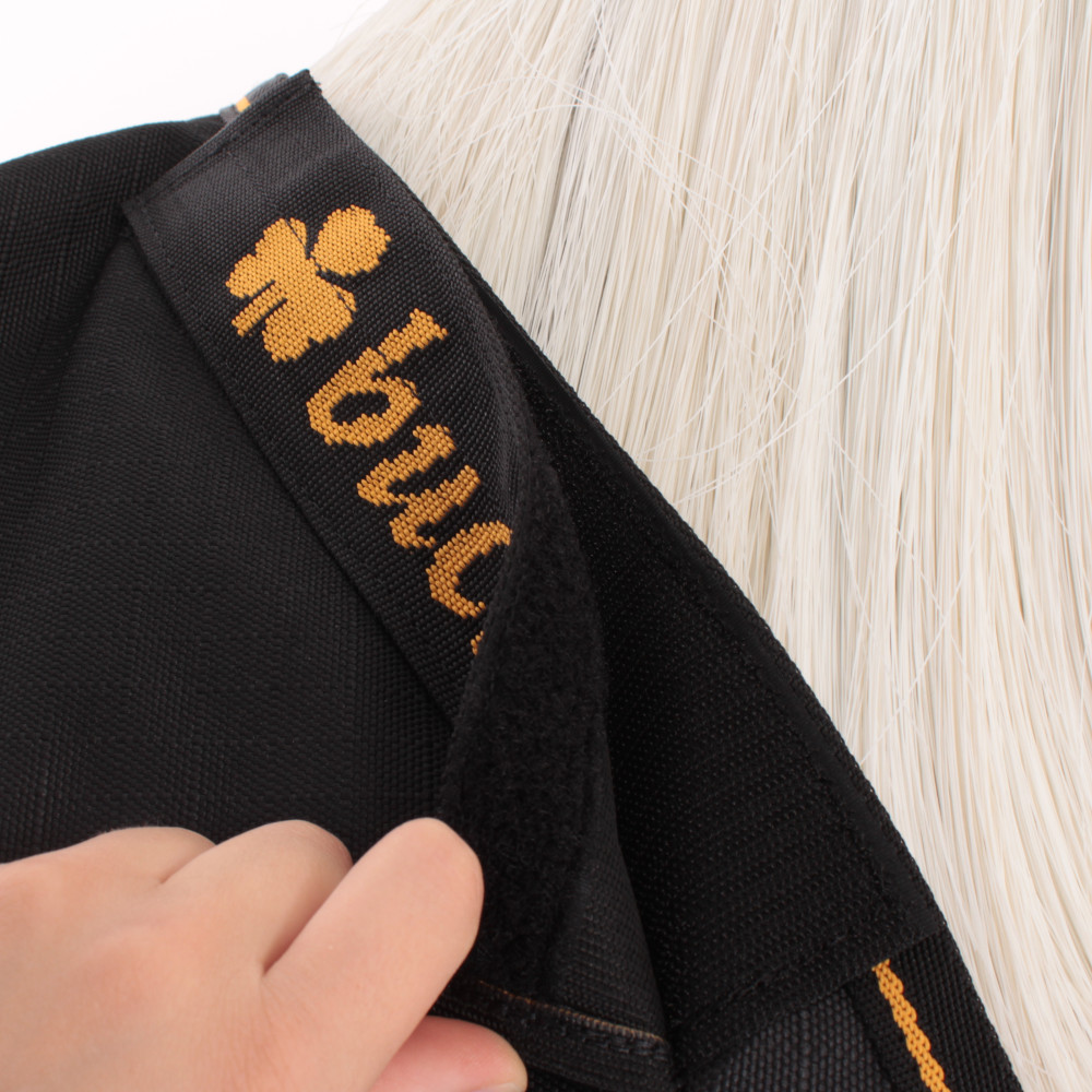 Couverture D'extérieur Pour Cheval Col Haut Bucas Irish Turnout Light - Noir Liseré Or, Rembourrage 50g