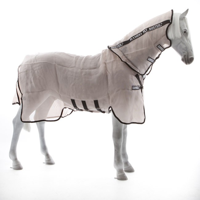 Tapis Anti-Mouches Pour Cheval Rambo Flybuster Vamoose - Taille 7'3 (7 Pieds 3) - Col Amovible - Occasion Très Bon État