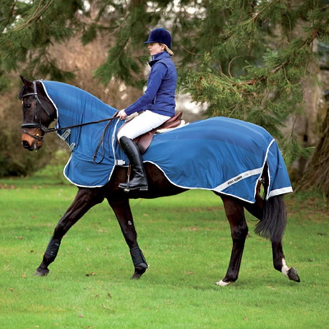 Horseware Ireland Amigo Flyrider Fly Rug, Chalk/Navy