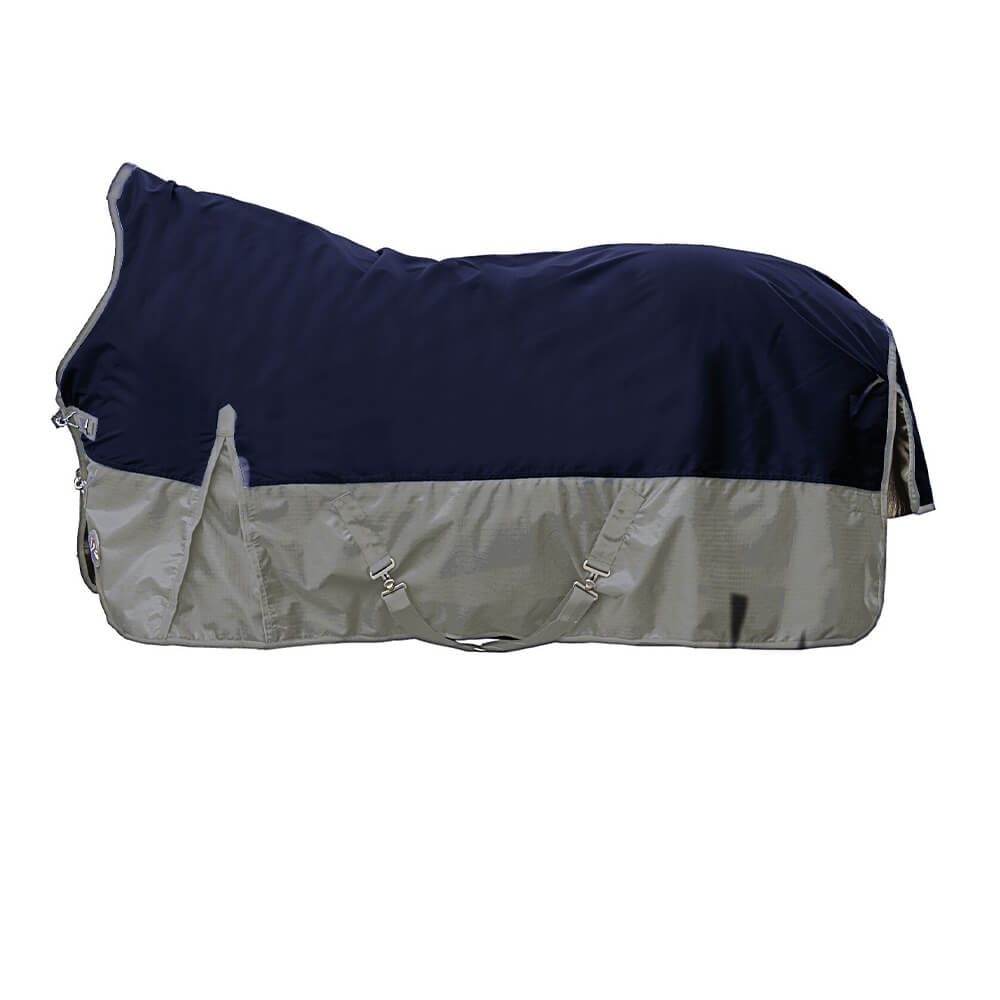 Couverture HKM Yukon 600D – Rouge Foncé/gris – Highneck – 200g – Pour Cheval - 12