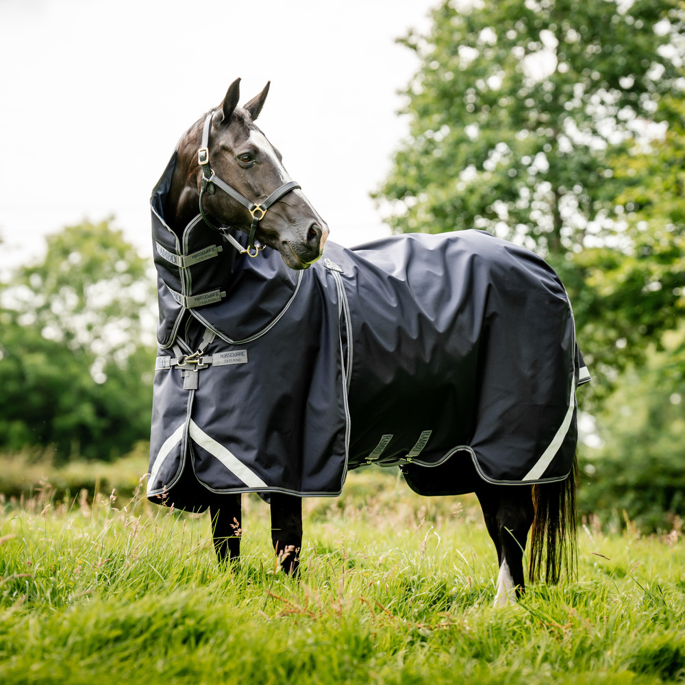 Couvre-cou pour couverture Rambo Supreme noir/ orange 250g Horseware | OHLALA