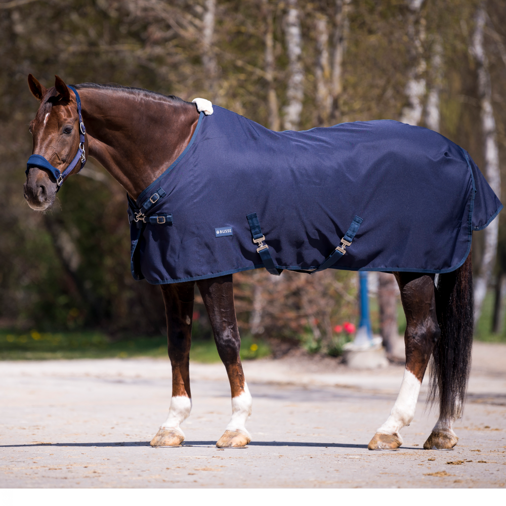Couverture De Transpiration Busse Coleex Bleue Marine - Taille 135 Cm, Neuve Pour Chevaux